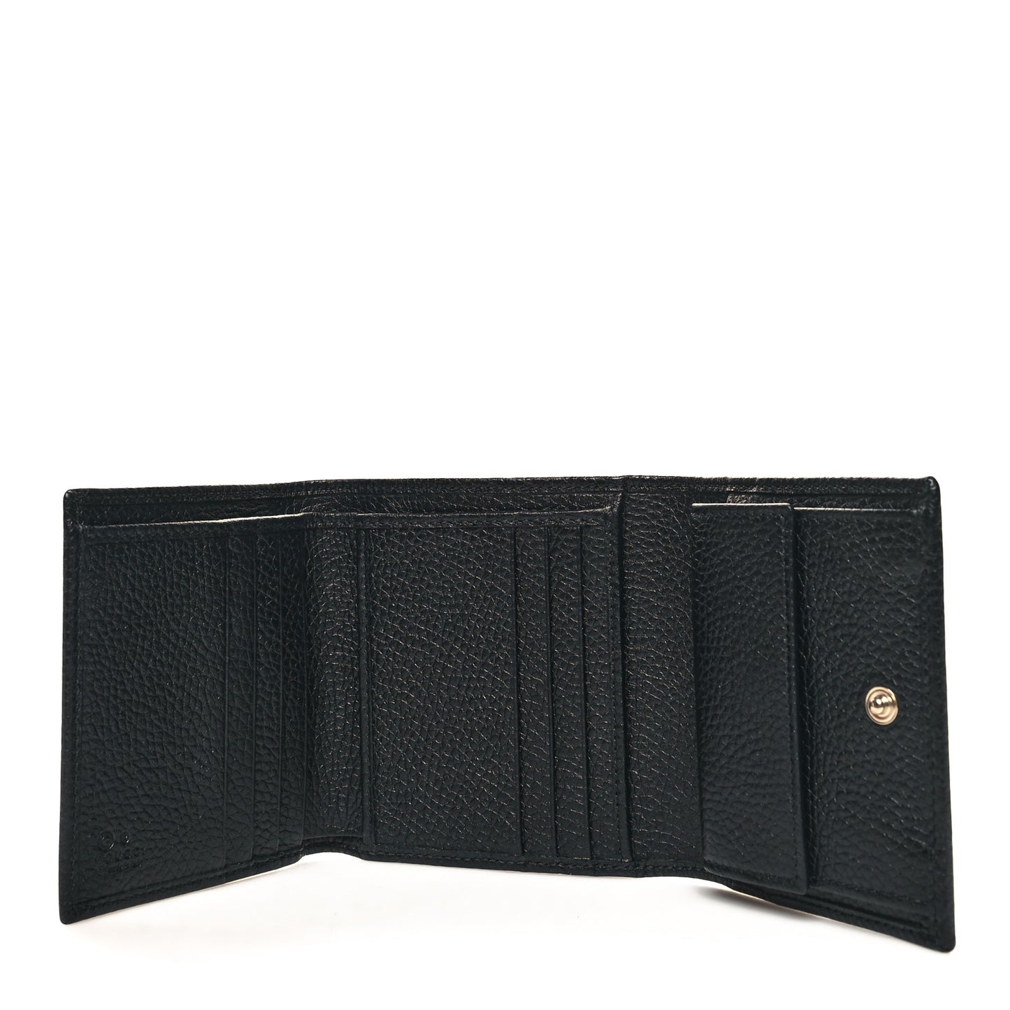 Pebbled Calfskin Soho Compact Flap Wallet Black