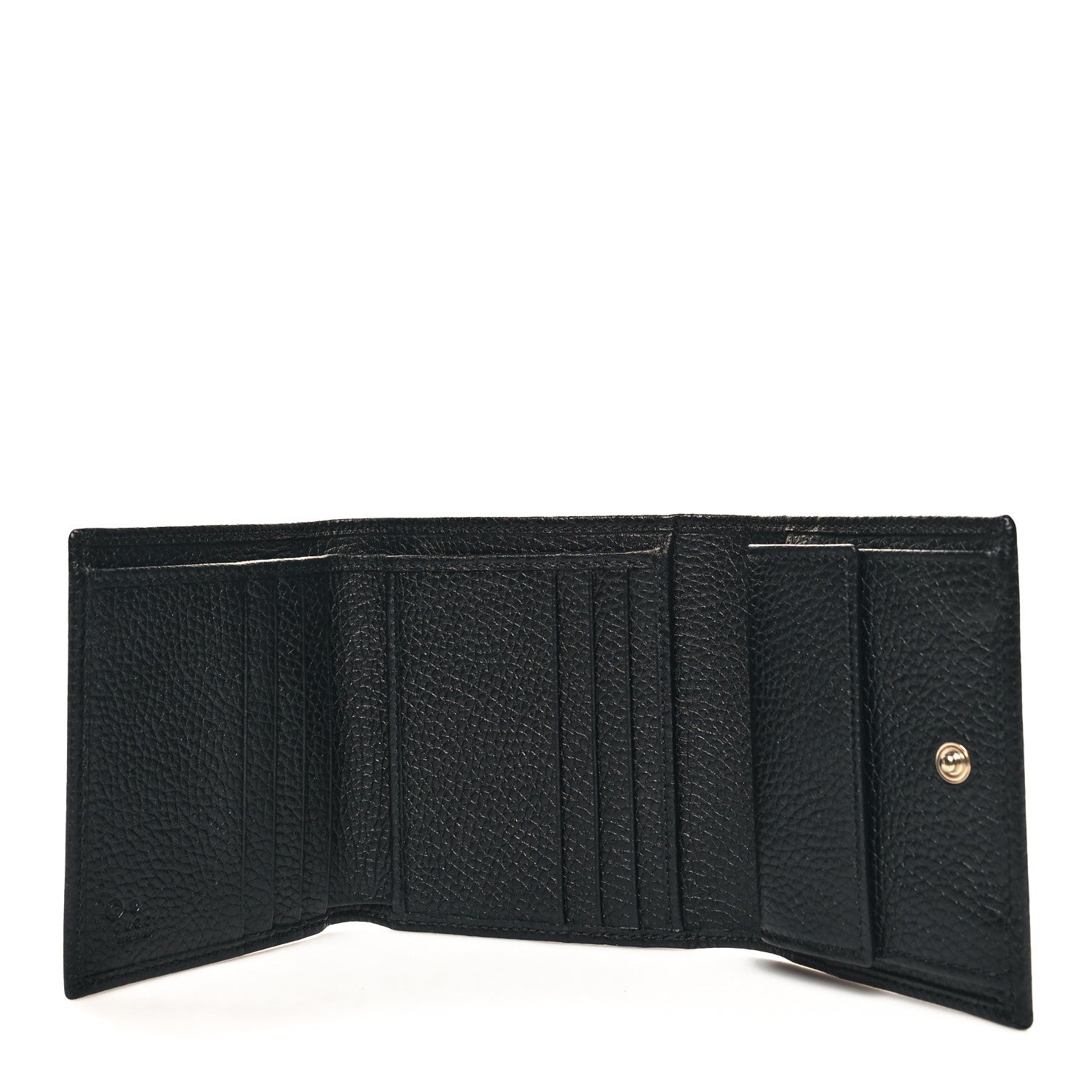 Gucci Pebbled Calfskin Soho Compact Flap Wallet Black 5 of 10