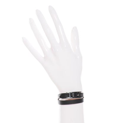 Hermes Chamonix Tadelakt Behapi Double Tour Bracelet XS Black Fauve 2 of 5