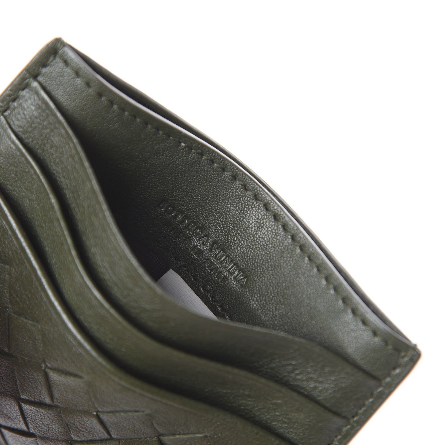 Bottega Veneta Nappa Intrecciato VN Card Case Kaki Fondente 5 of 5