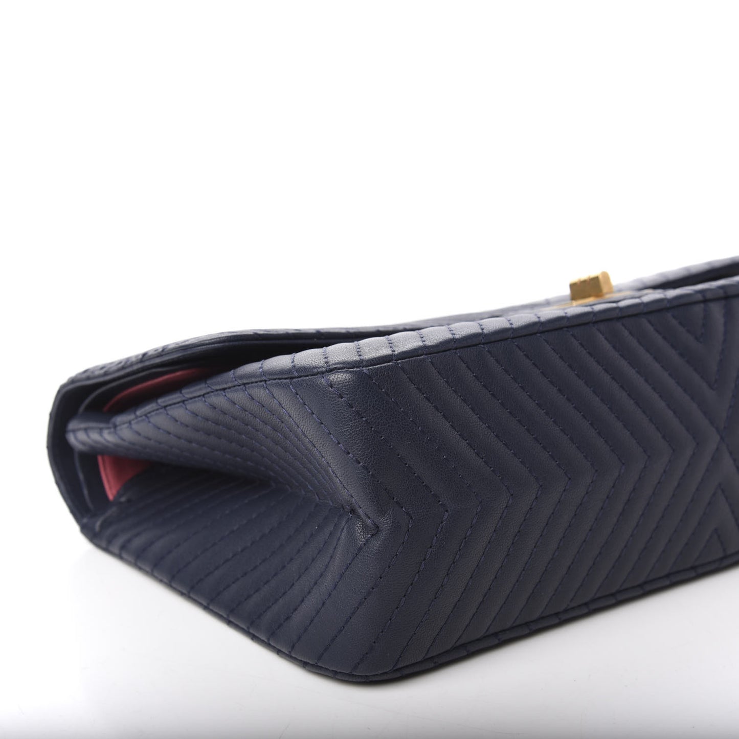Sheepskin Chevron Quilted 2.55 Reissue 227 Flap Navy Blue