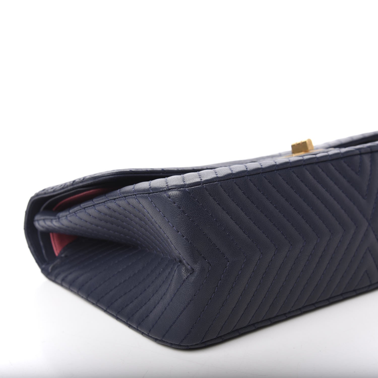 Chanel Sheepskin Chevron Quilted 2.55 Reissue 227 Flap Navy Blue 6 of 12