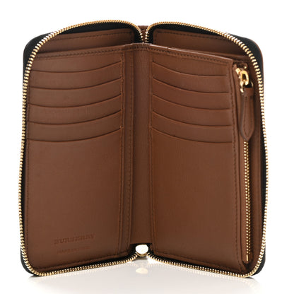 Burberry Calfskin Horseferry Check Medium Marston Zip Around Wallet Tan 5 of 7