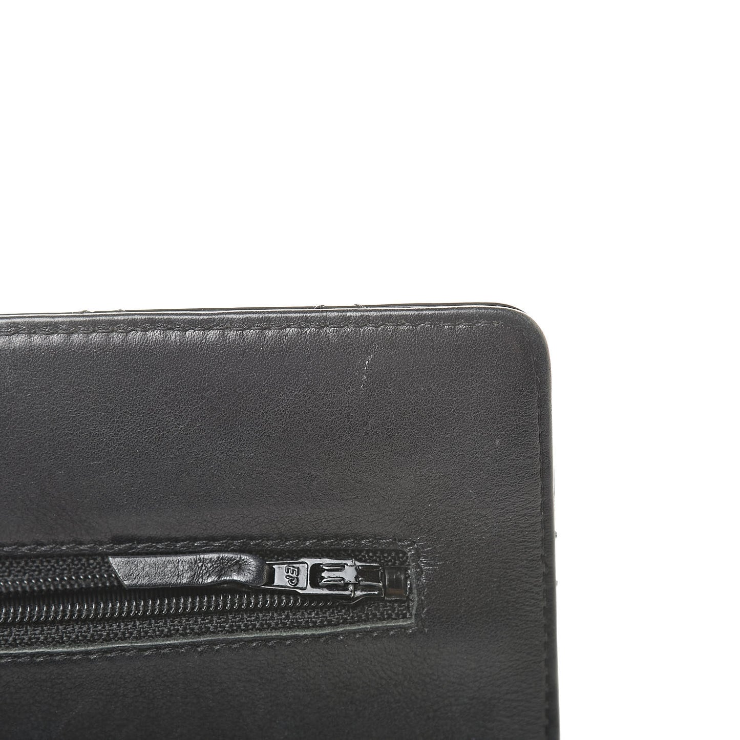 Patent Quilted Wallet On Chain WOC Black