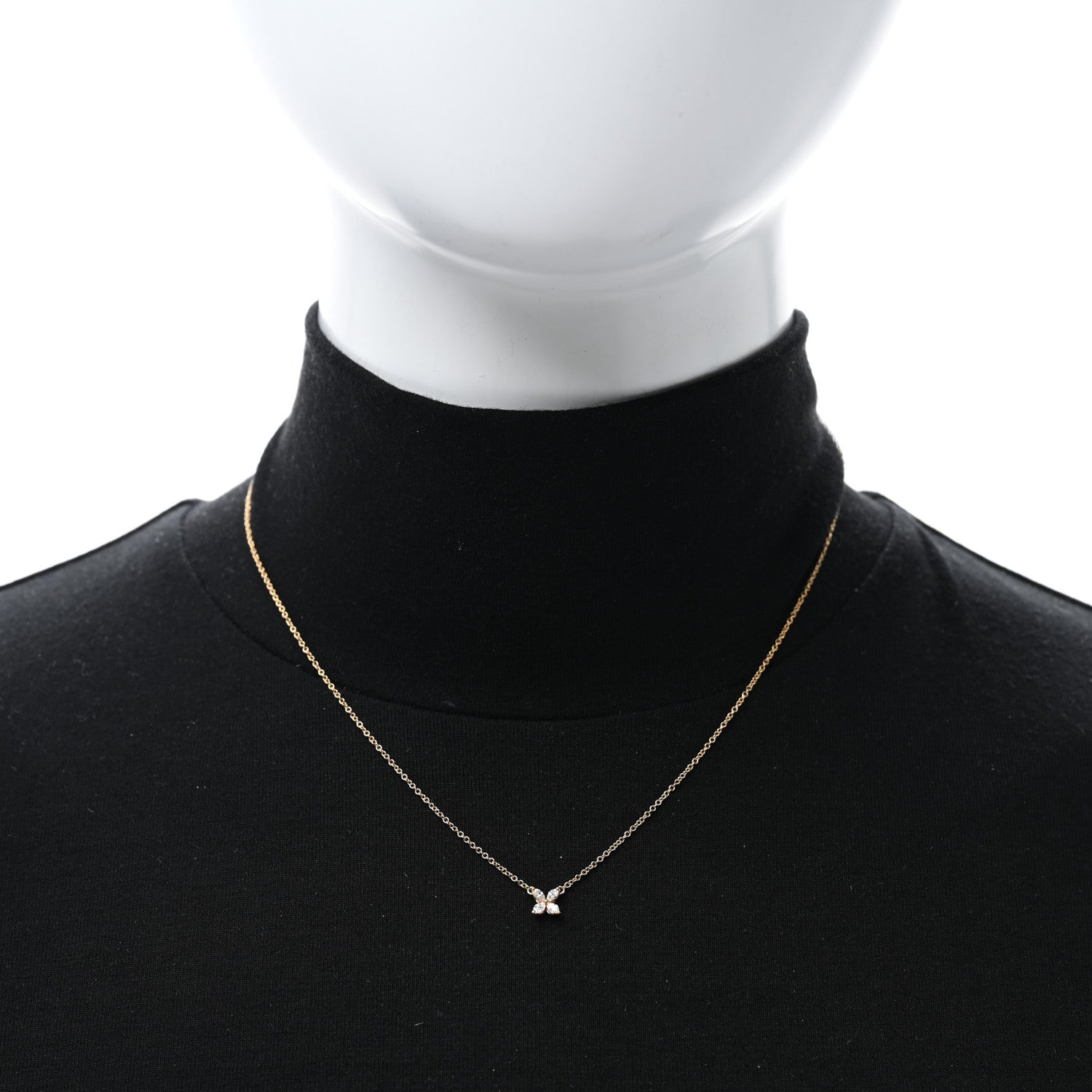 Tiffany 18K Rose Gold Diamond Mini Victoria Necklace 2 of 5
