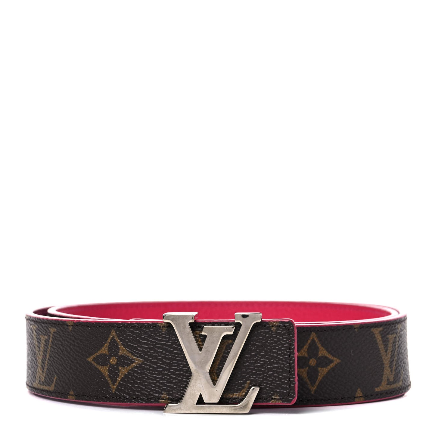 Monogram Calfskin 30mm LV Initiales Reversible Belt 80 32 Fuchsia