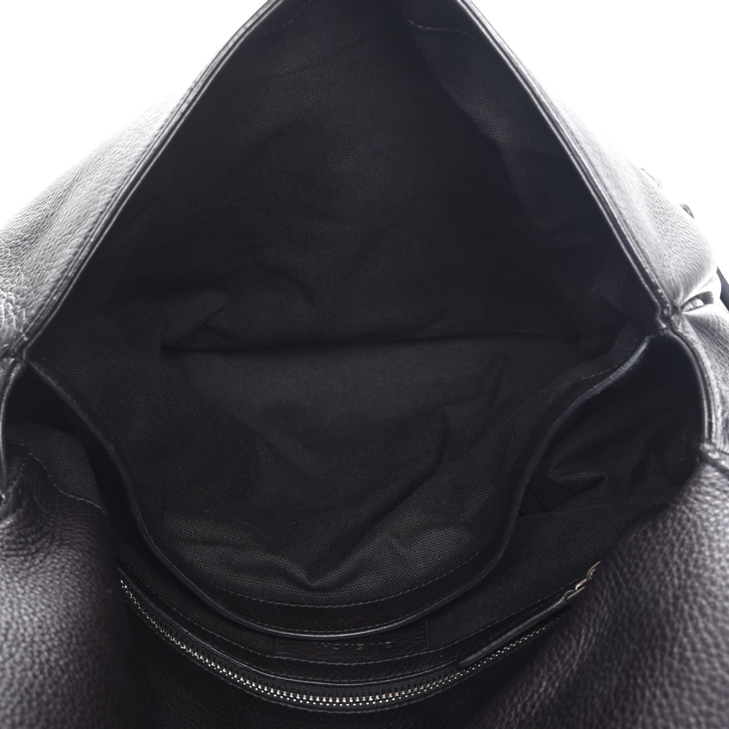 Waxy Grained Calfskin Medium Pandora Pure Flap Bag Black