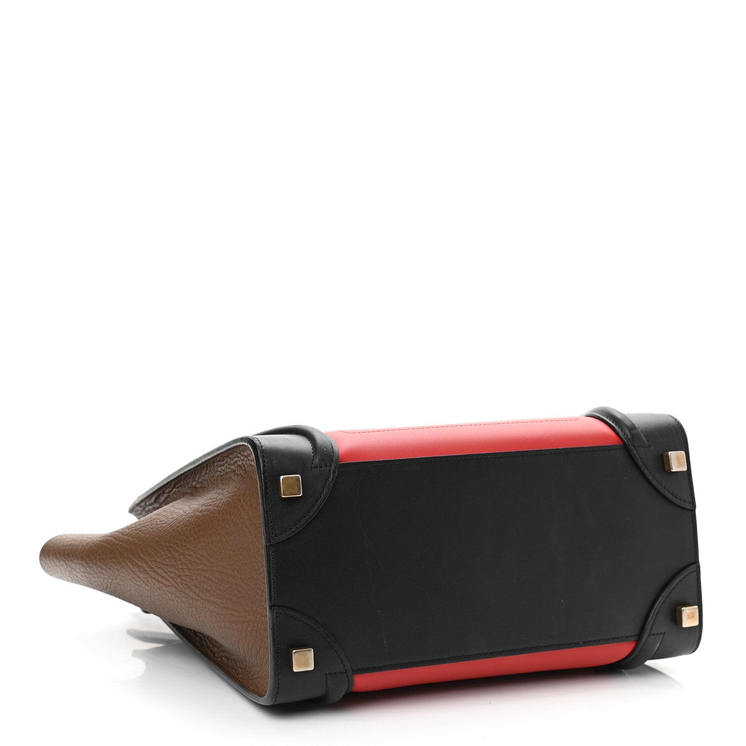 Celine Bullhide Calfskin Micro Tri-Color Luggage Bright Red 3 of 12