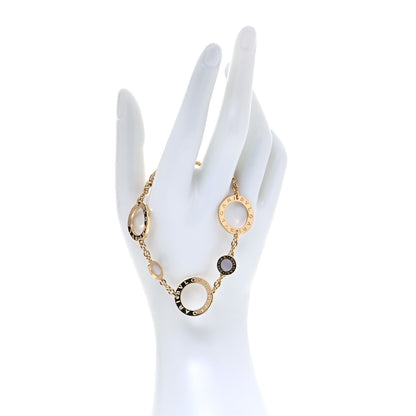 Bulgari 18K Yellow Gold Mother of Pearl Signature Chain Bracelet 2 of 6