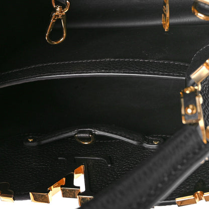 Louis Vuitton Taurillon Embellished Flower Crown Capucines MM Black 5 of 8