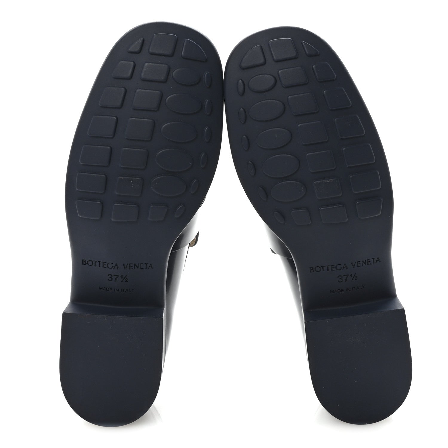 Bottega Veneta Glossy Calfskin Monsieur Loafers 37.5 Navy Blue 6 of 8