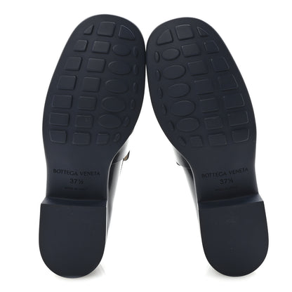 Bottega Veneta Glossy Calfskin Monsieur Loafers 37.5 Navy Blue 6 of 8