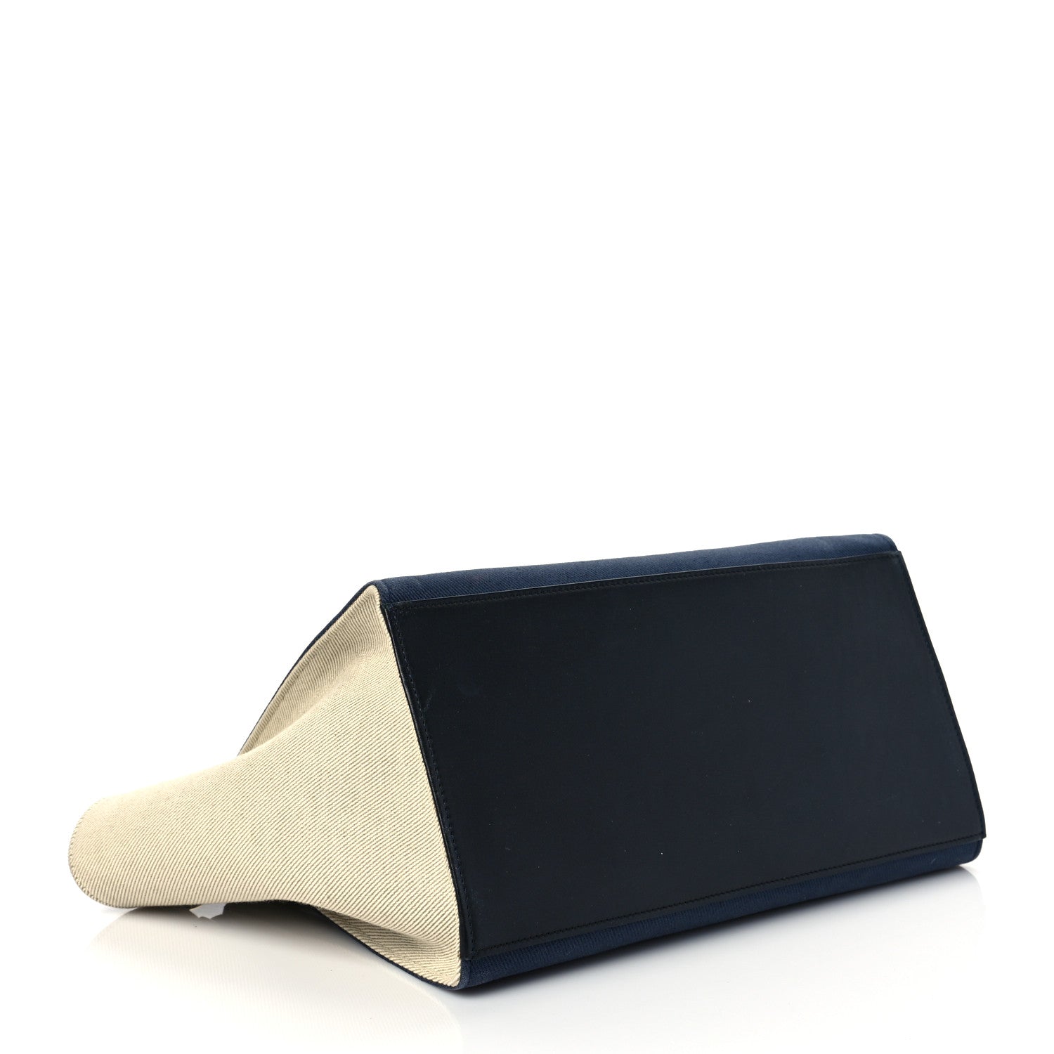 Celine Smooth Calfskin Fabric Medium Tri-Color Trapeze Black Blue Tan 3 of 11