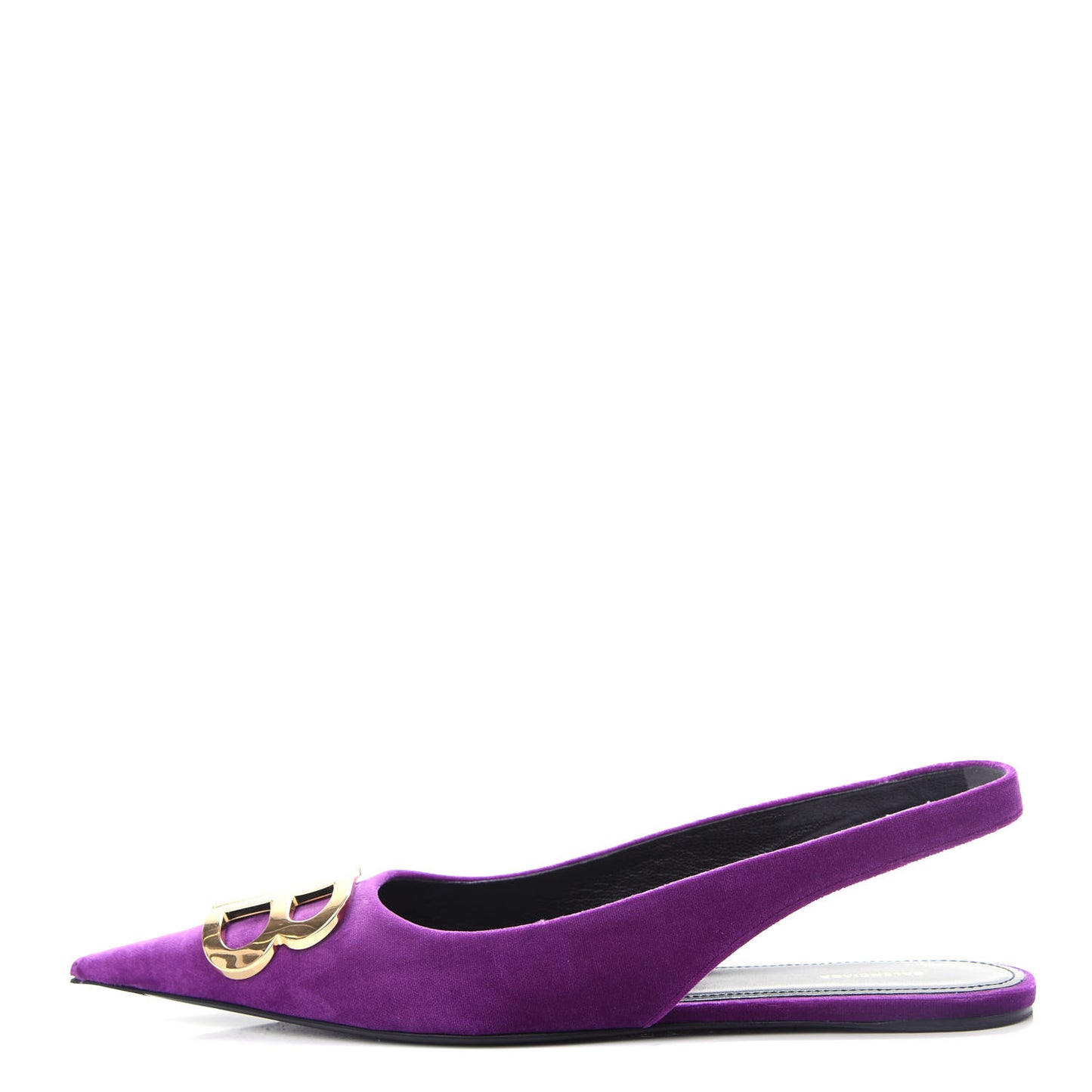 Velvet BB Knife Pointy Toe Slingback Flats 37 Violet Orchidee