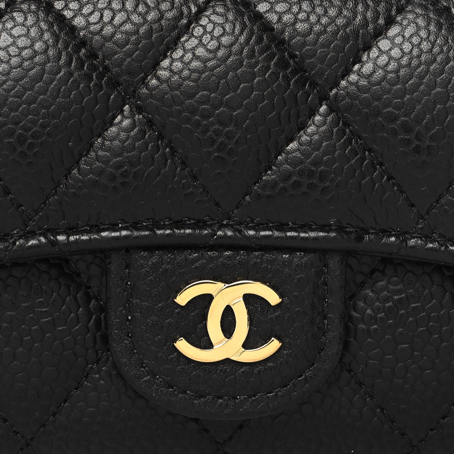Chanel Caviar Quilted Flap Card Holder Wallet Black 10 of 10