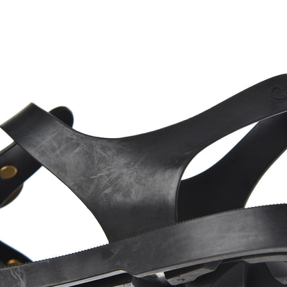 Gucci Rubber Crystal Womens Buckle Strap Sandals 37 Black 8 of 14