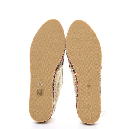 Gucci Galassia Web Bee Embroidered Espadrilles 40 Platino 5 of 8