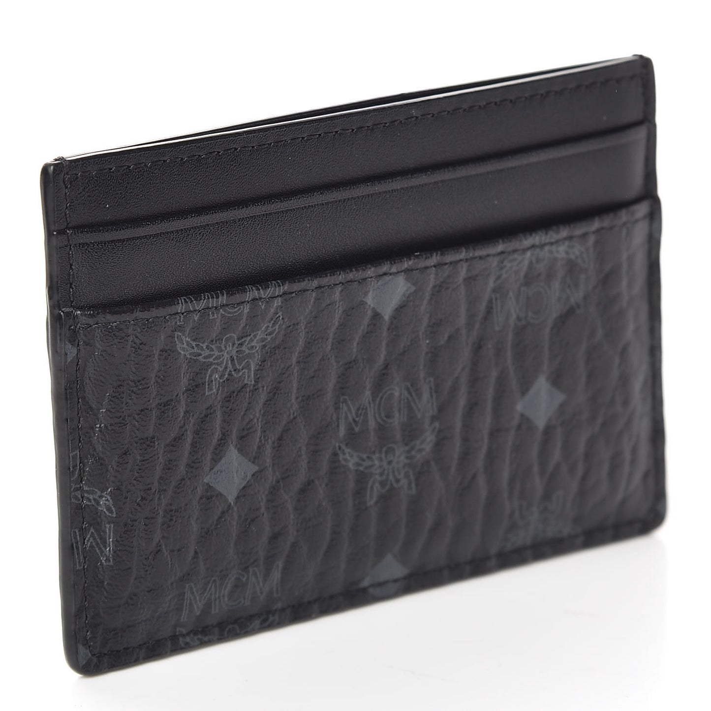 Calfskin Visetos Mini Card Case Black