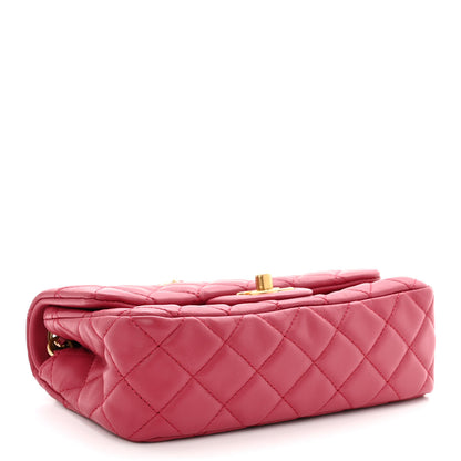 Chanel Lambskin Quilted Mini Rectangular Pearl Crush Flap Fuchsia 4 of 10