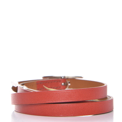 Hermes Tadelakt Hapi 3MM Triple Tour Wrap Bracelet M Sanguine 3 of 9