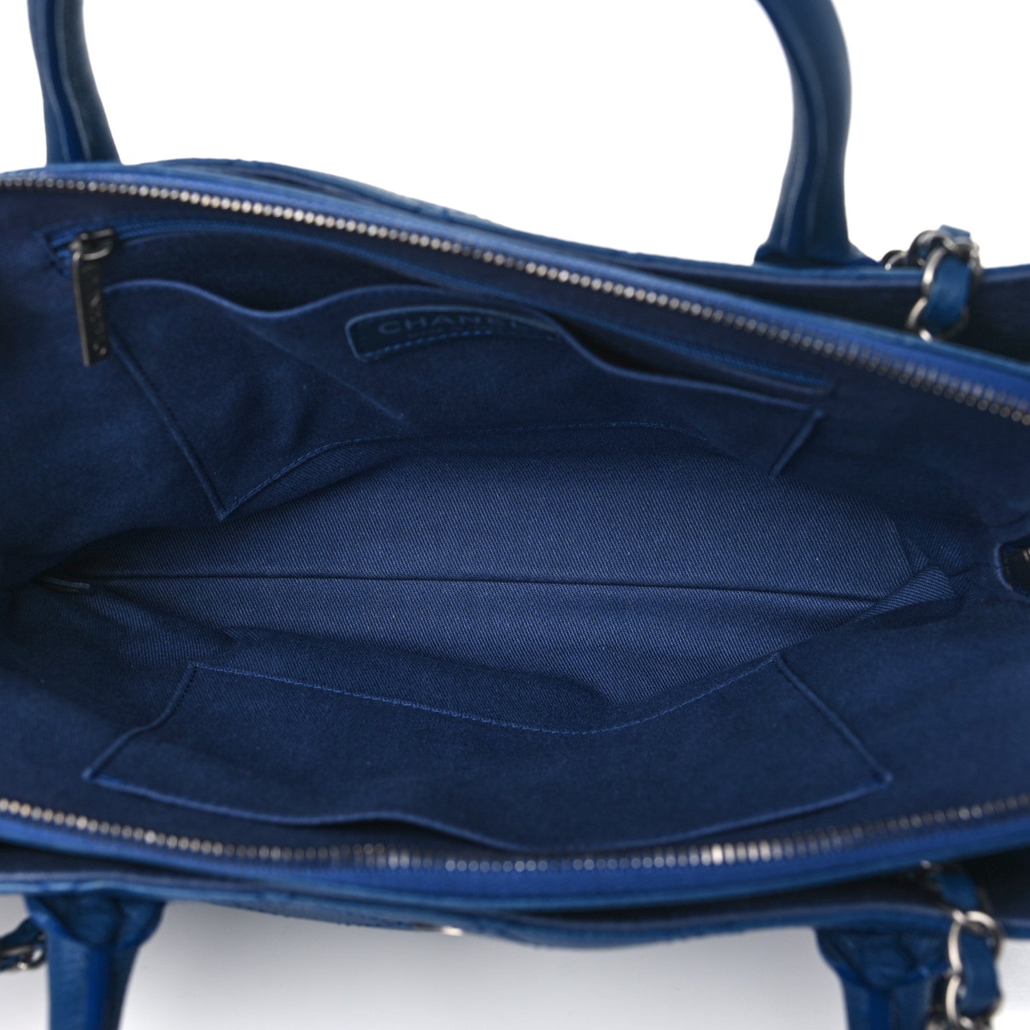 Chanel Grained Vegetal Calfskin Small Urban Shopping Tote Blue 5 of 10