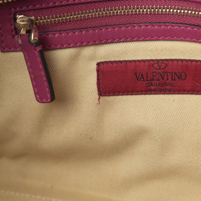 Valentino Garavani Vitello Small Rockstud Double Handle Tote Deep Cyclamin 8 of 17
