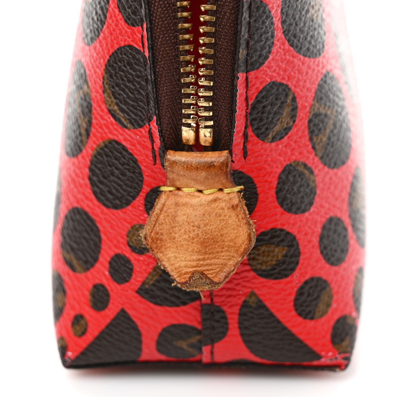 Louis Vuitton Monogram Kusama Pumpkin Dots Cosmetic Pouch Red 8 of 9