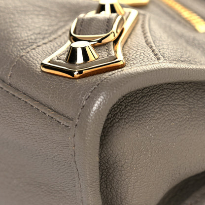 Balenciaga Chevre Gold Metallic Edge Hardware Mini City Gris Taupe 8 of 11