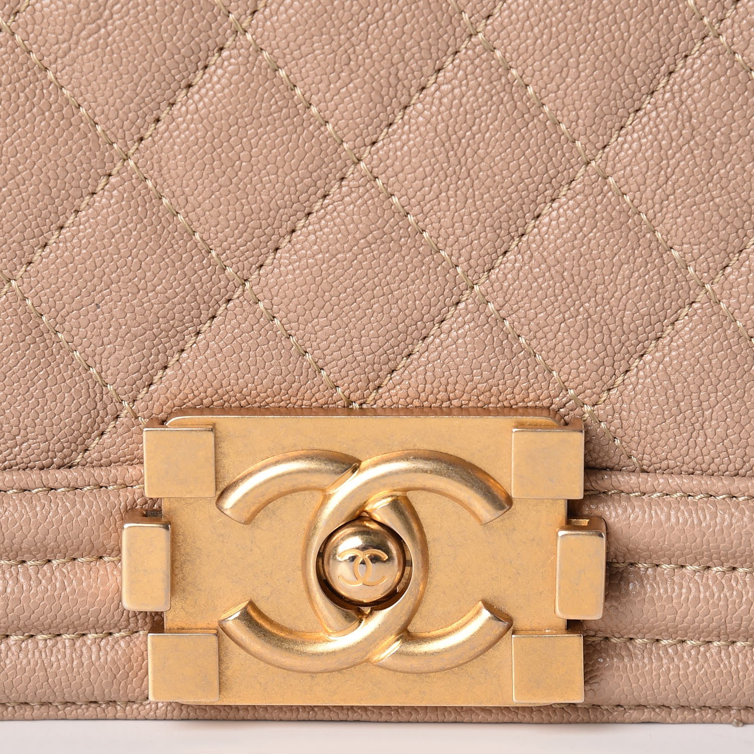 Chanel Caviar Quilted New Medium Boy Flap Dark Beige 8 of 12