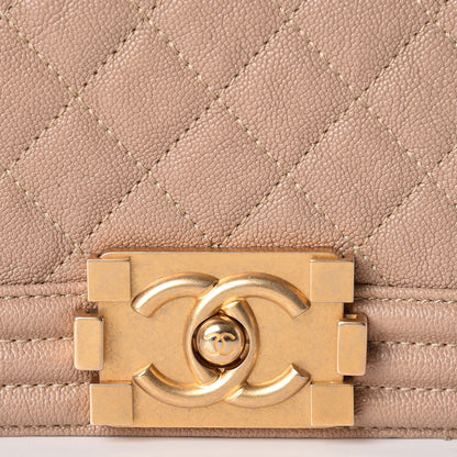 Chanel Caviar Quilted New Medium Boy Flap Dark Beige 8 of 12
