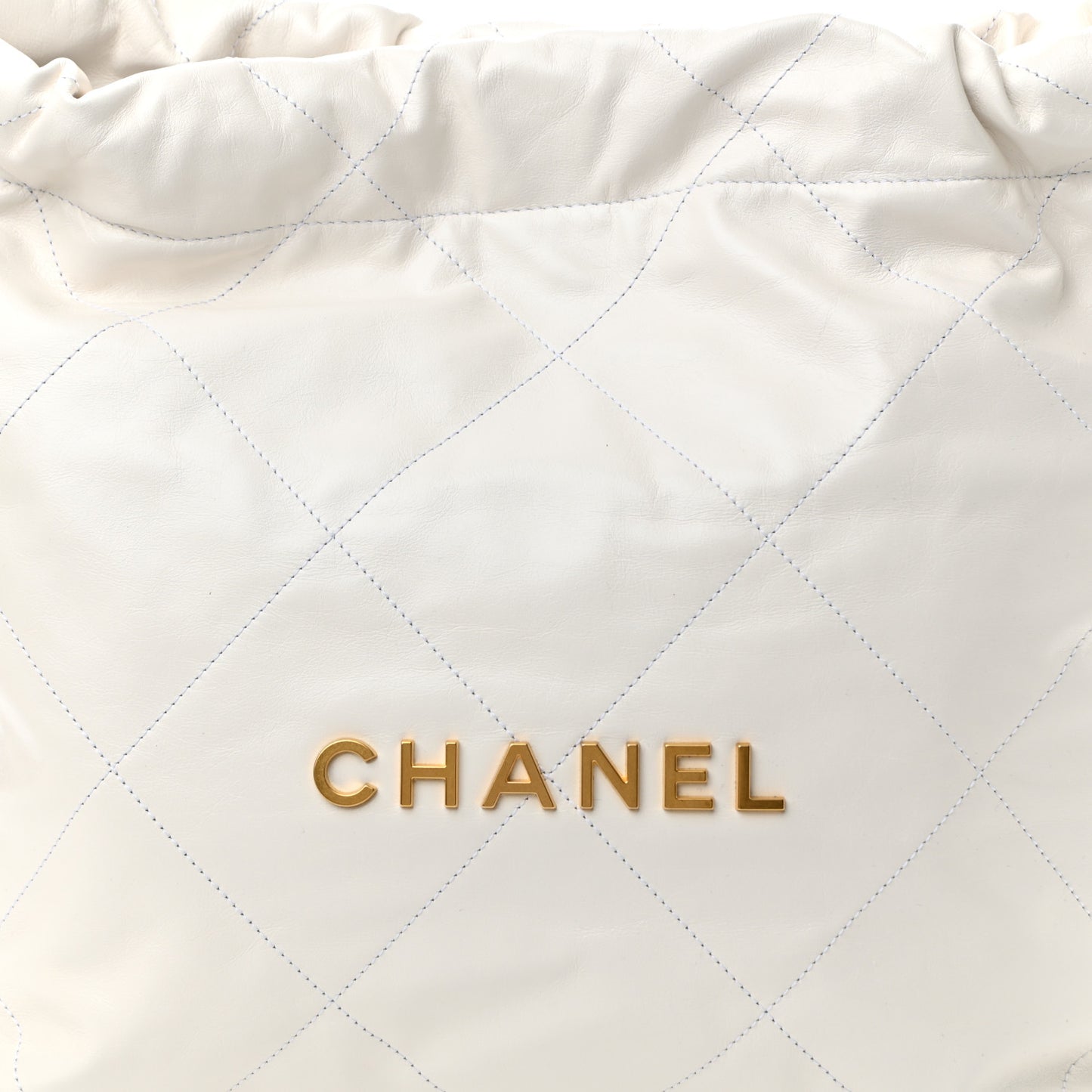 Shiny Calfskin Quilted Small Chanel 22 White