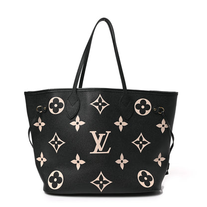 Louis Vuitton Empreinte Monogram Giant Neverfull MM Black Beige 1 of 8