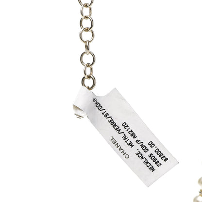 Chanel Pearl Crystal CC Short Necklace Gold 10 of 11