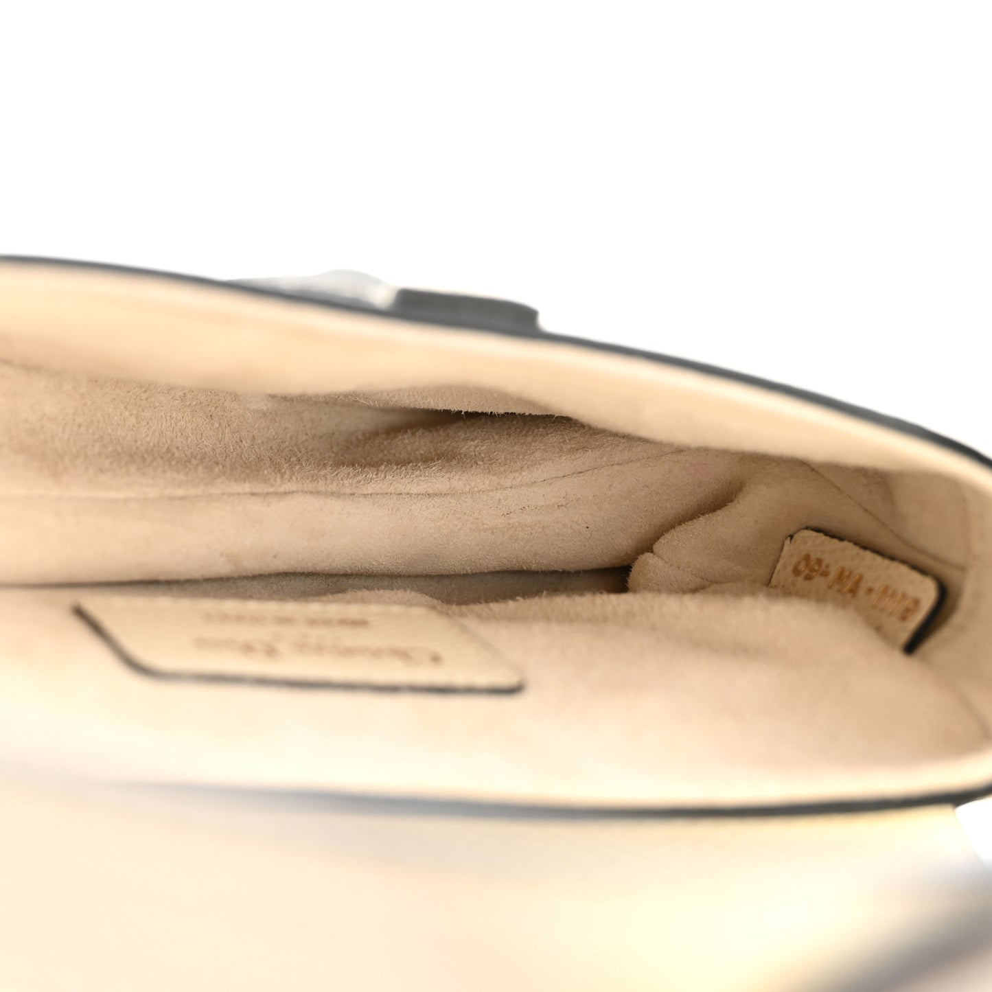 Grained Calfskin Mini Saddle Bag White