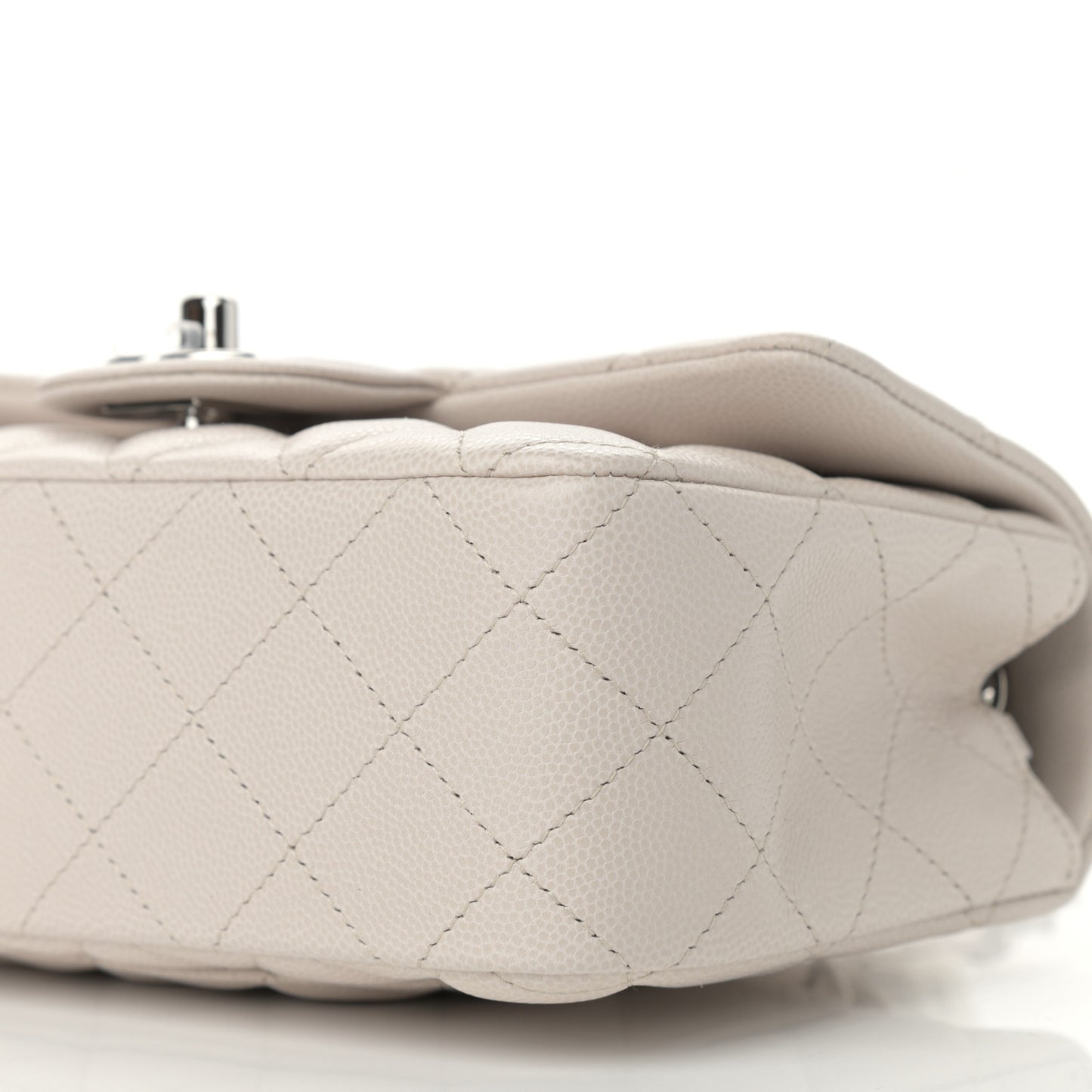 Caviar Quilted Mini Rectangular Flap Ivory
