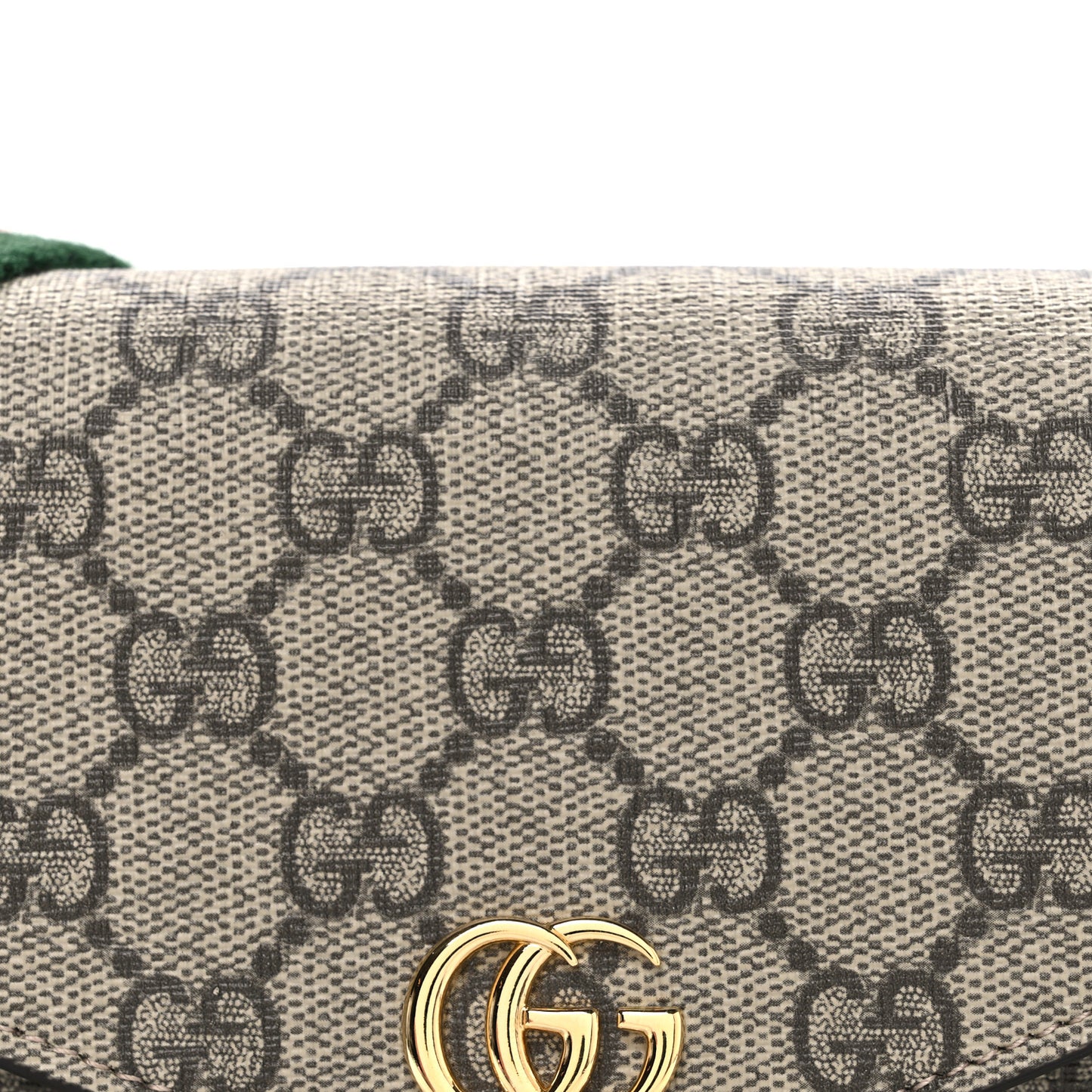 GG Supreme Monogram Textured Dollar Calfskin Web Mini Ophidia Envelope Shoulder Bag Beige Ebony New Acero
