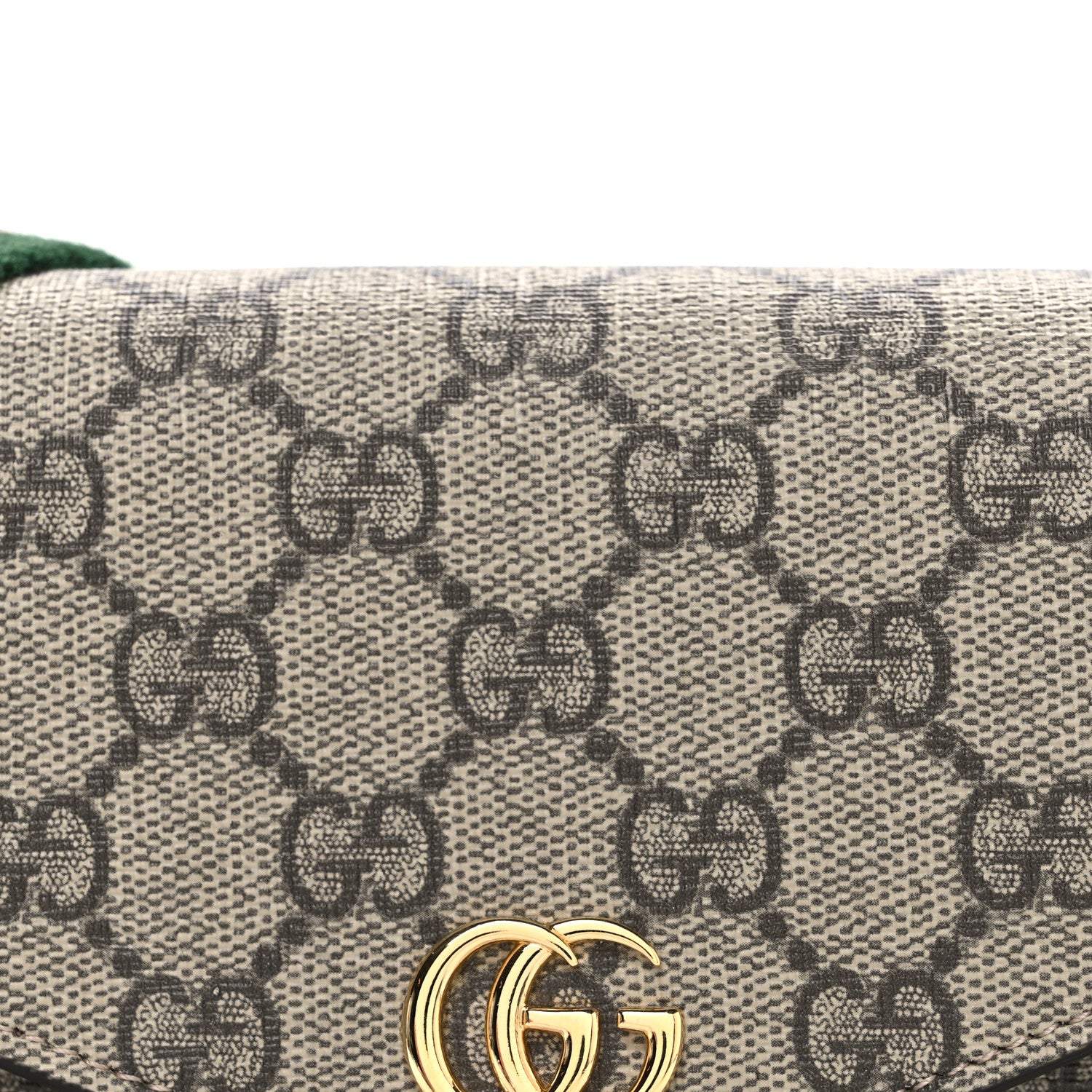Gucci GG Supreme Monogram Textured Dollar Calfskin Web Mini Ophidia Envelope Shoulder Bag Beige Ebony New Acero 8 of 11