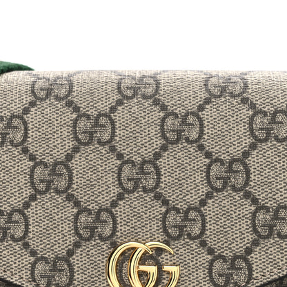 Gucci GG Supreme Monogram Textured Dollar Calfskin Web Mini Ophidia Envelope Shoulder Bag Beige Ebony New Acero 8 of 11