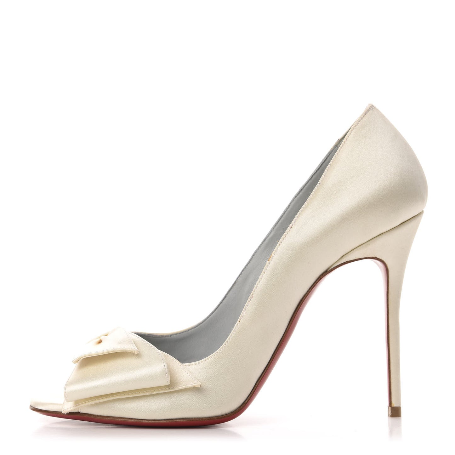 Crepe Satin Just Soon 100 Peep Toe Pumps 38 Off White