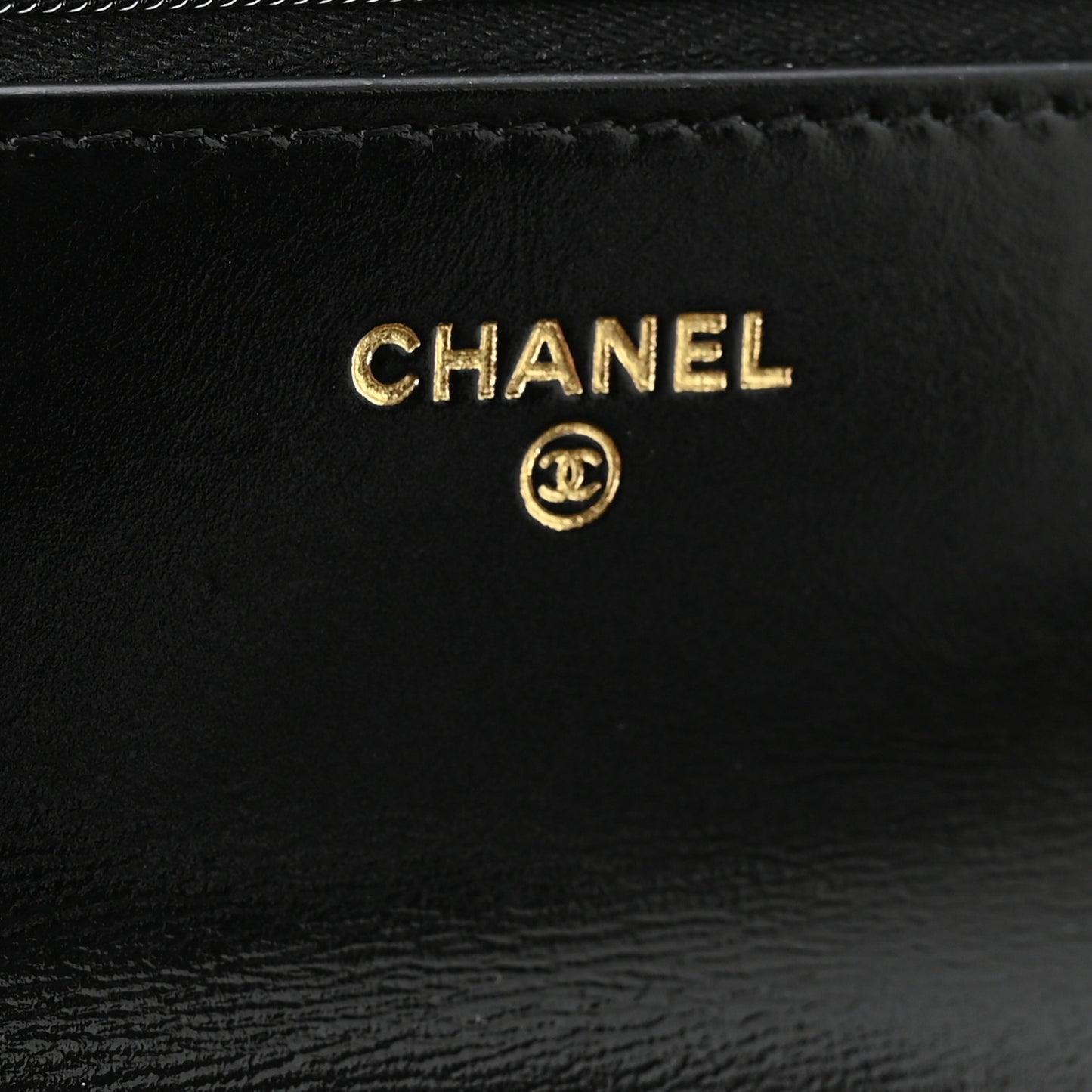 Shiny Crumpled Calfskin Quilted Precious Tie Wallet On Chain WOC Black