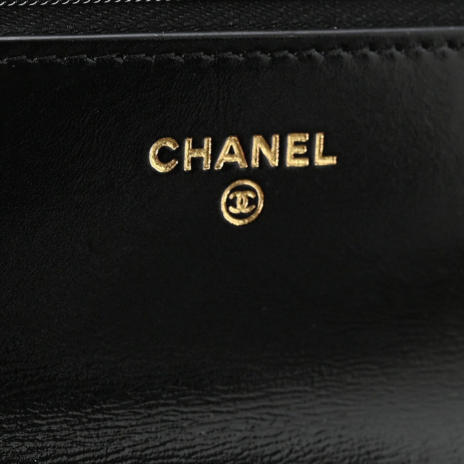 Chanel Shiny Crumpled Calfskin Quilted Precious Tie Wallet On Chain WOC Black 6 of 12