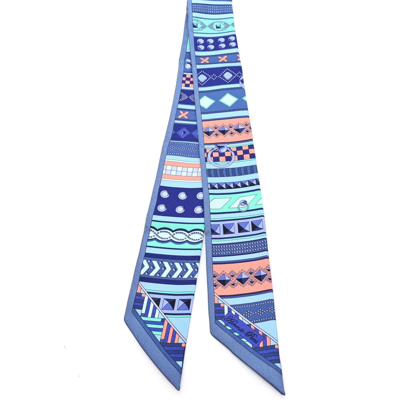 Silk Colliers de Chiens Twilly Blue Jean Vert Coral
