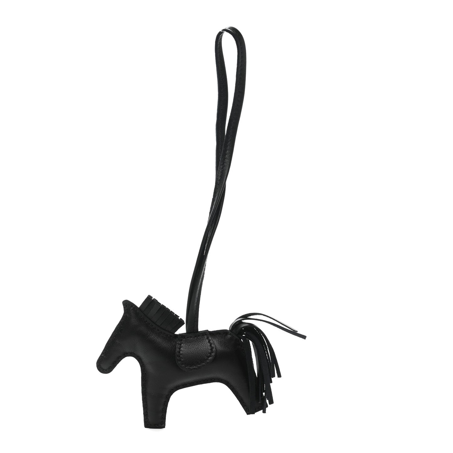 Milo Lambskin Grigri Rodeo Horse Bag Charm PM So Black