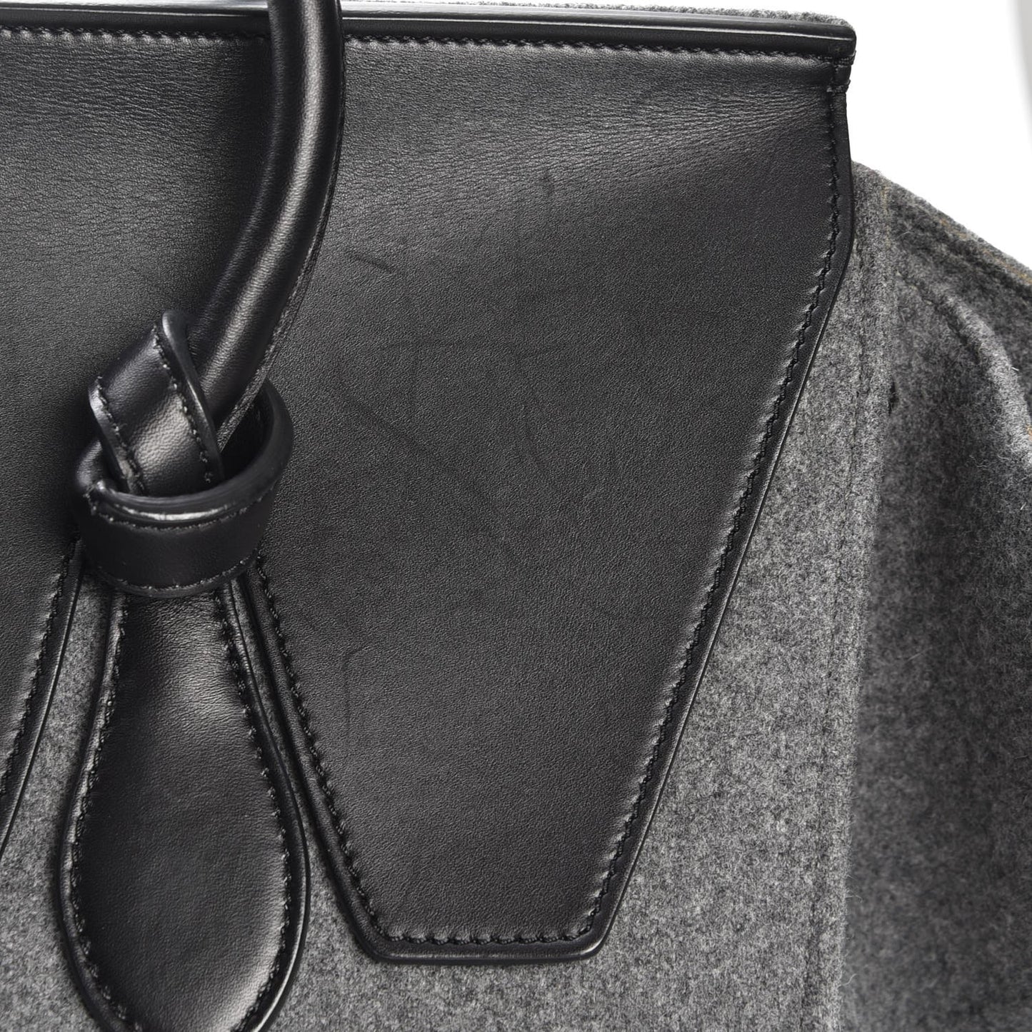 Felt Calfskin Medium Tie Knot Tote Grey Black