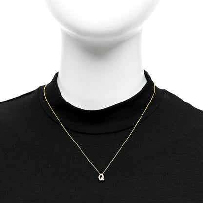 Roberto Coin 18K Yellow Gold Diamond Love Letter Q Pendant Necklace 2 of 4