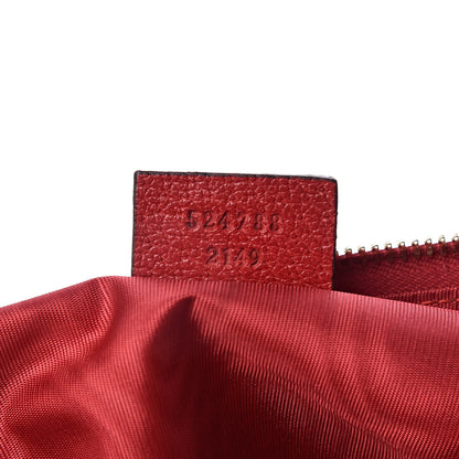 Gucci Canvas Sylvie Stripe Logo Zip Pouch Mystic White Hibiscus Red Maritime 7 of 7