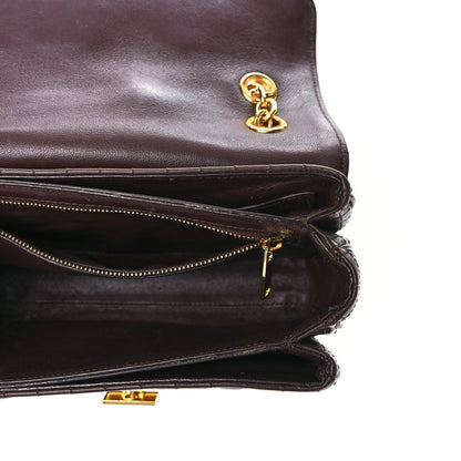 Celine Calfskin Quilted Medium C Bag Dark Brown 5 of 14