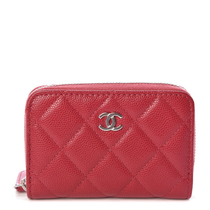 Chanel Caviar Quilted Zip Coin Purse Pink 1 of 7