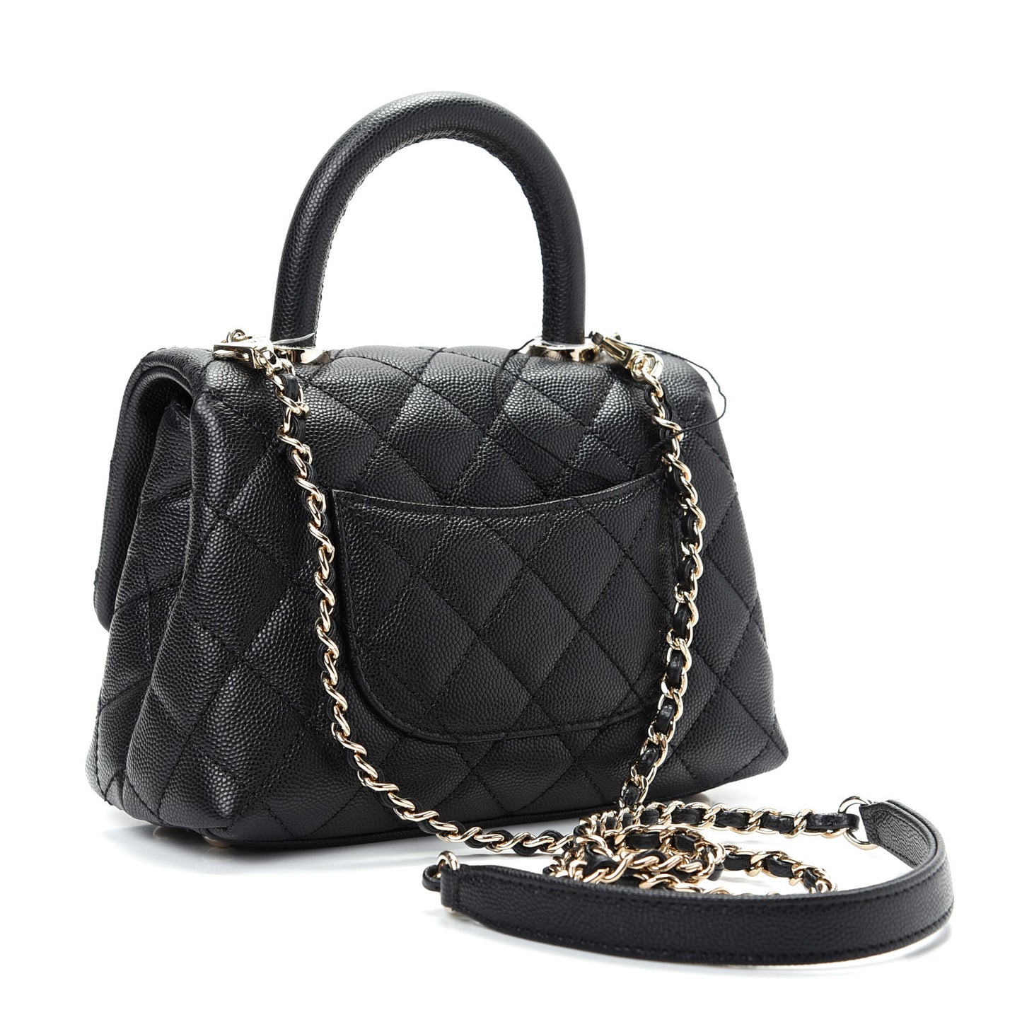 Caviar Quilted Extra Mini Coco Handle Flap Black