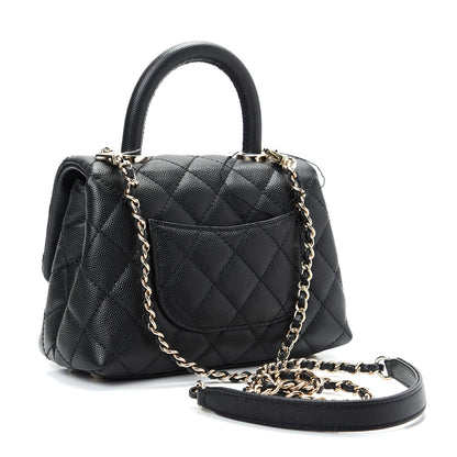 Chanel Caviar Quilted Extra Mini Coco Handle Flap Black 3 of 9